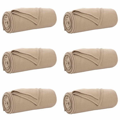 vidaXL Throw Blankets 6 pcs Camel 200 x 150 cm 2.61 kg Fleece 2