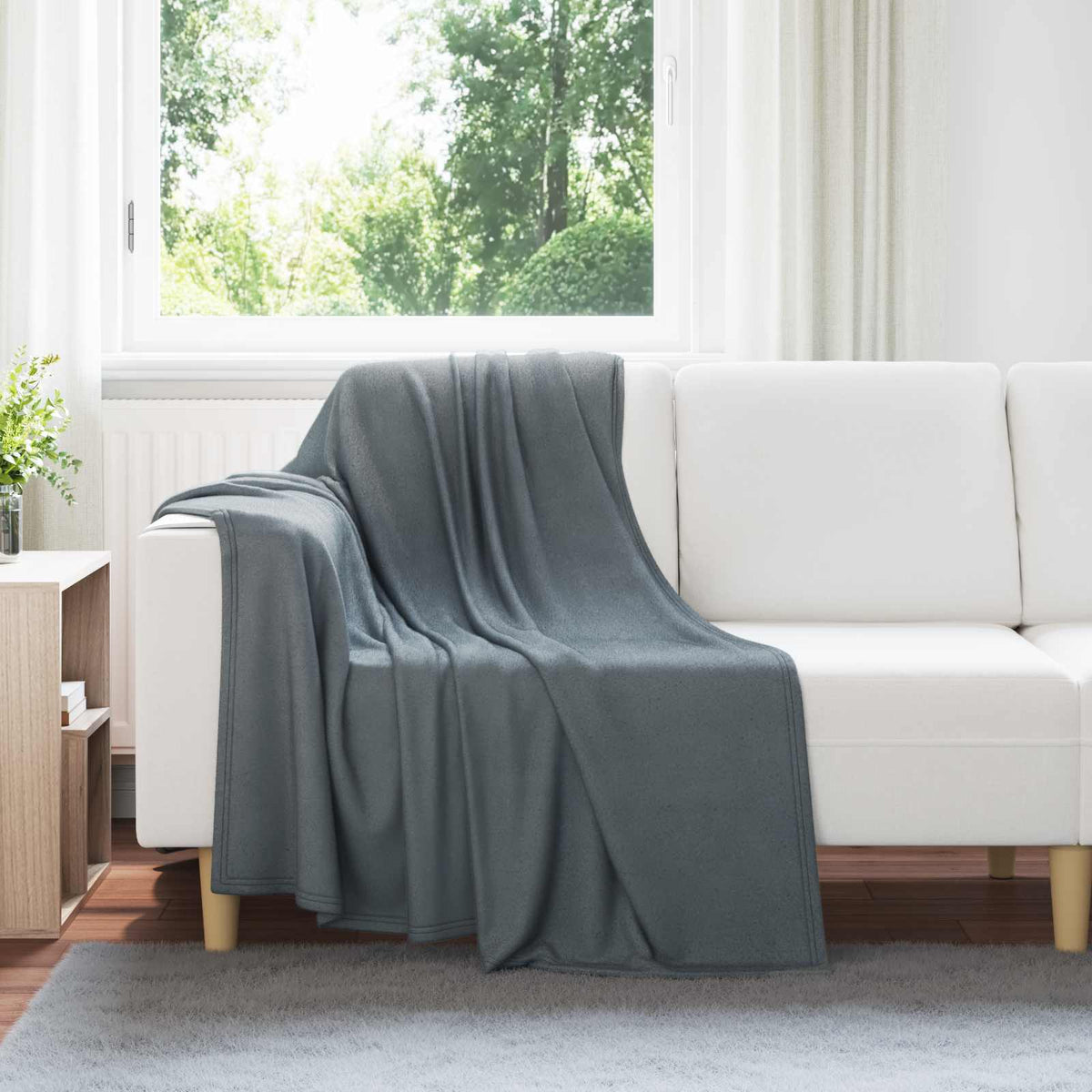 vidaXL Throw Blankets 6 pcs Dark Grey 170 x 130 cm 1.86 kg Fleece 1