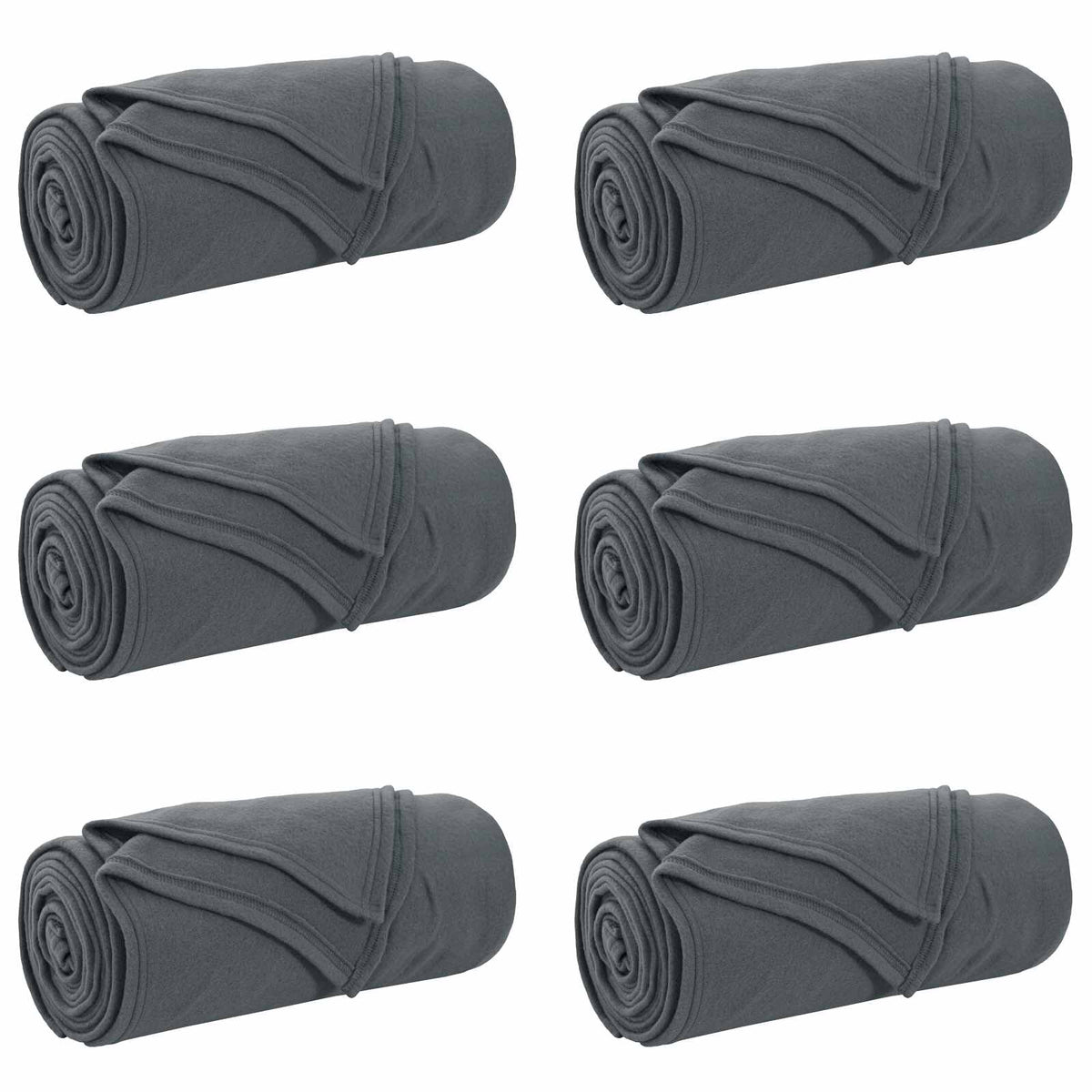 vidaXL Throw Blankets 6 pcs Dark Grey 170 x 130 cm 1.86 kg Fleece 2
