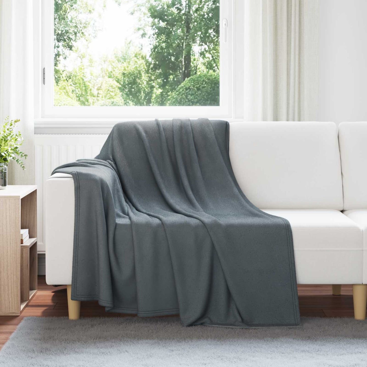 vidaXL Throw Blankets 6 pcs Dark Grey 200 x 150 cm 2.61 kg Fleece 1