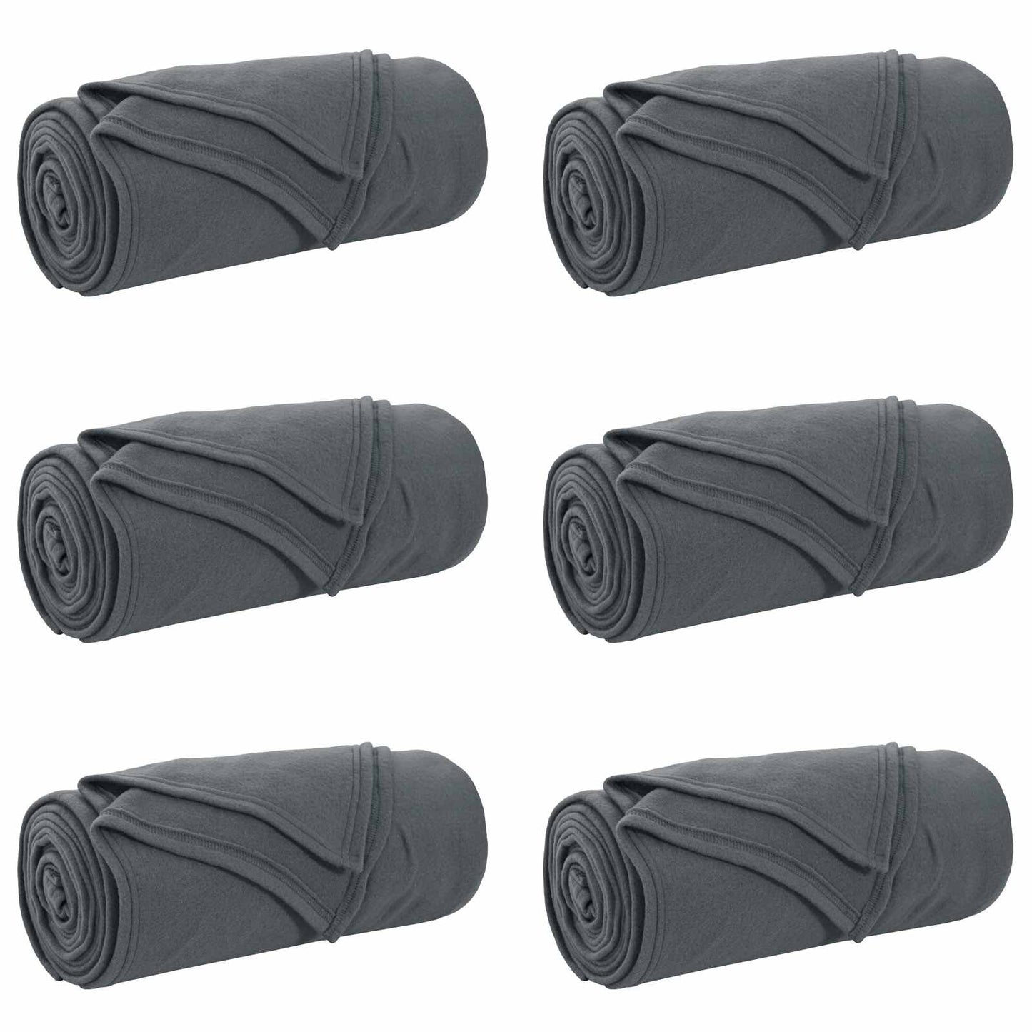 vidaXL Throw Blankets 6 pcs Dark Grey 200 x 150 cm 2.61 kg Fleece 2