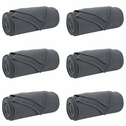 vidaXL Throw Blankets 6 pcs Dark Grey 200 x 150 cm 2.61 kg Fleece 2