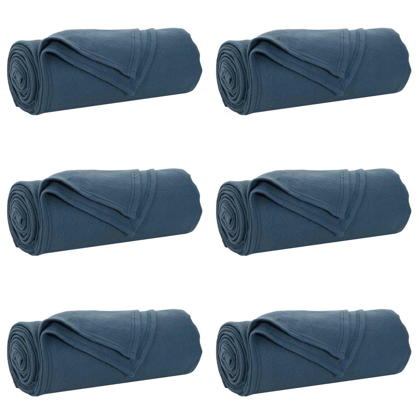 vidaXL Throw Blankets 6 pcs Navy Blue 200 x 150 cm 2.52 kg Fleece 2