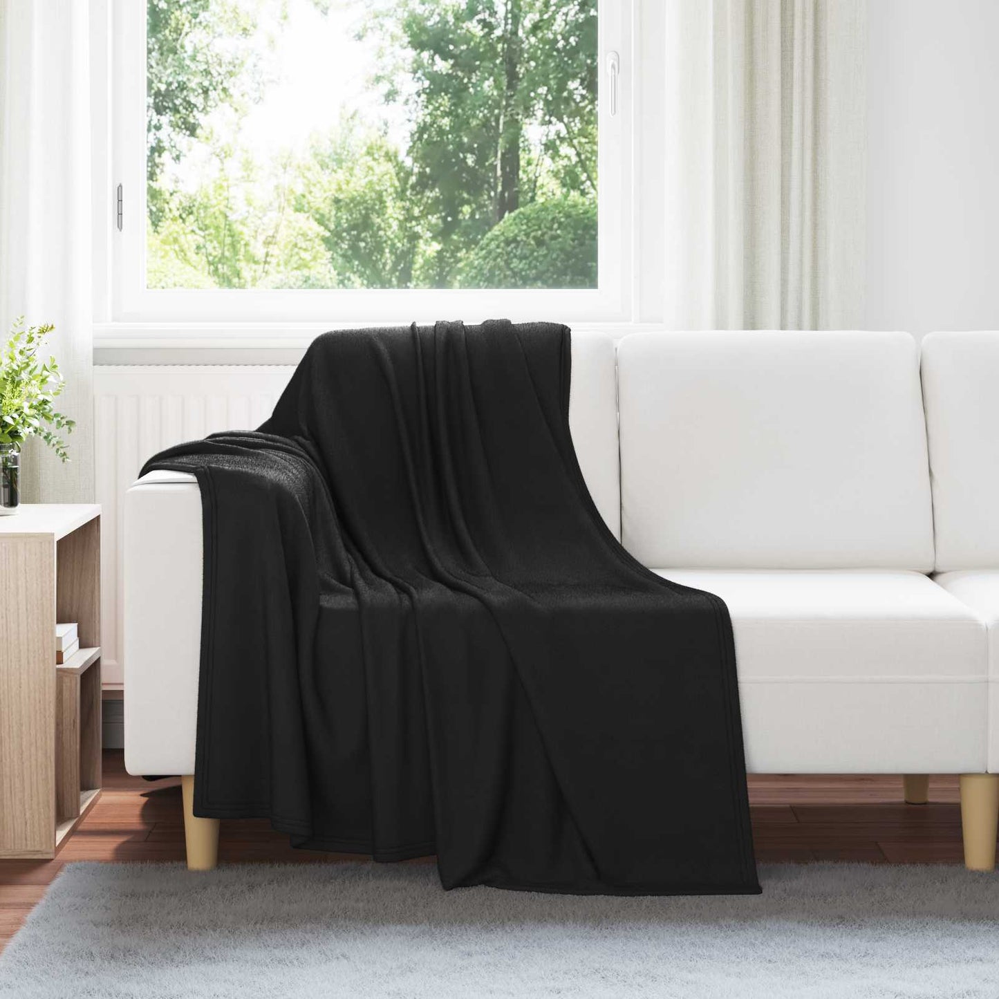 vidaXL Throw Blankets 6 pcs Black 170 x 130 cm 1.86 kg Fleece 1