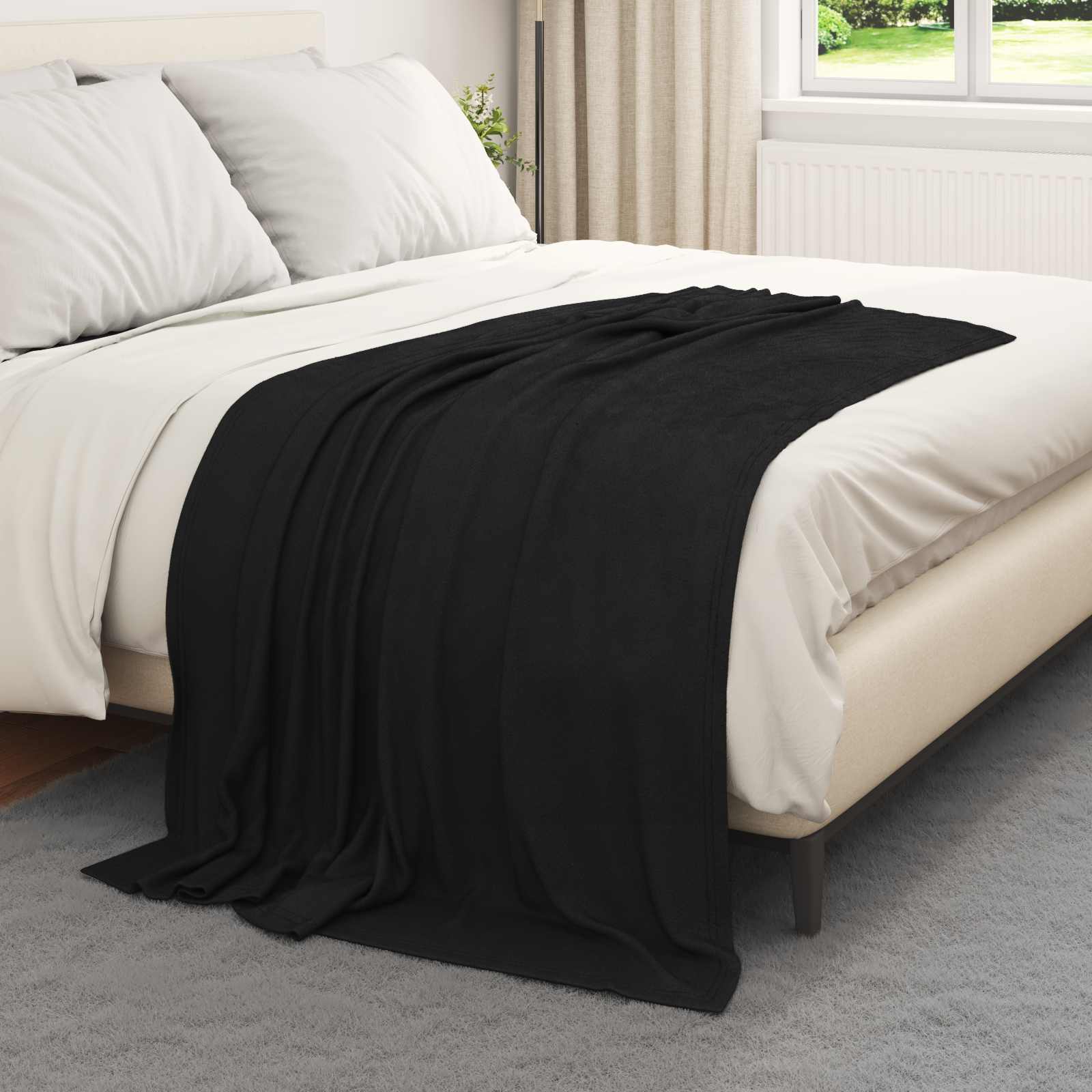 vidaXL Throw Blankets 6 pcs Black 170 x 130 cm 1.86 kg Fleece 3