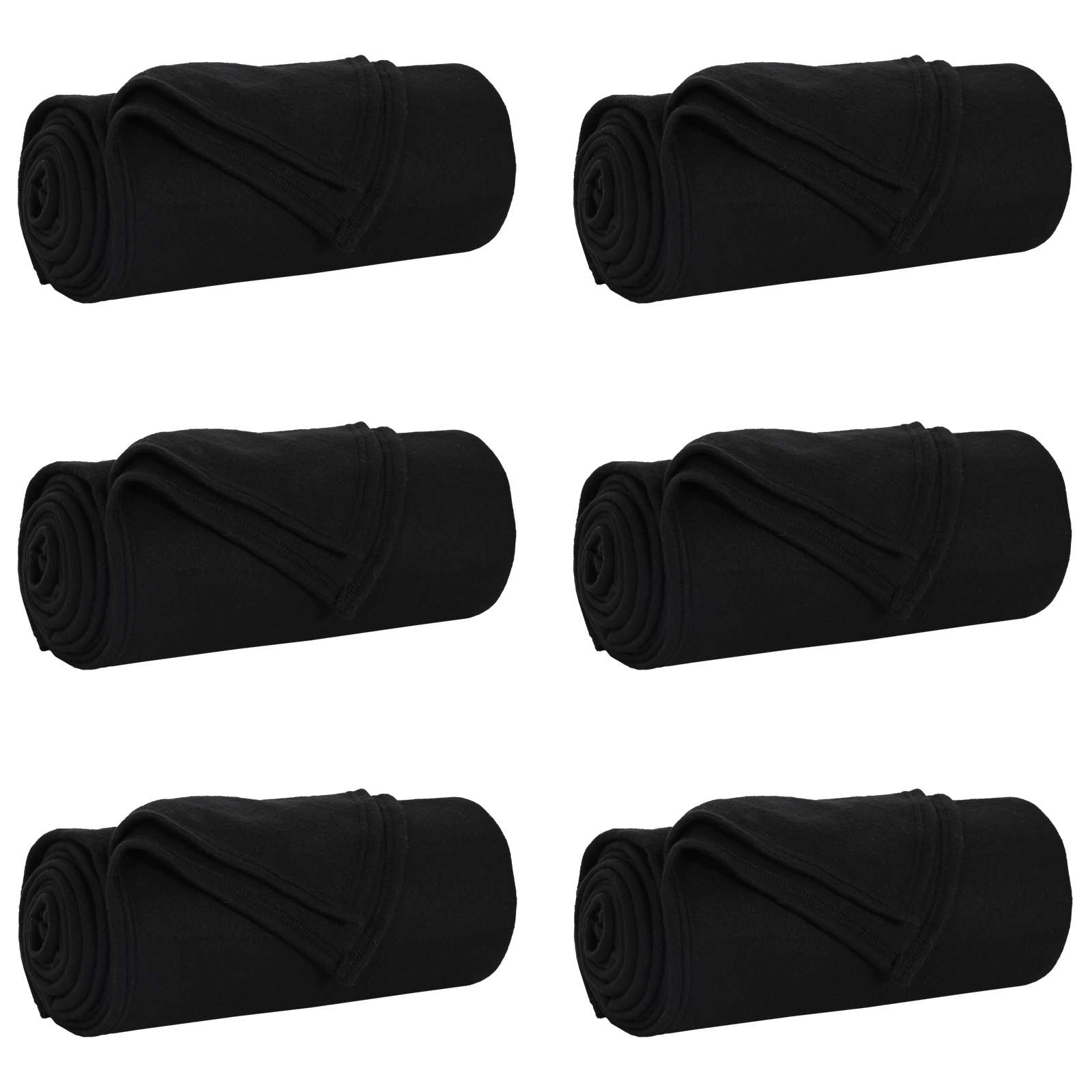 vidaXL Throw Blankets 6 pcs Black 170 x 130 cm 1.86 kg Fleece 2