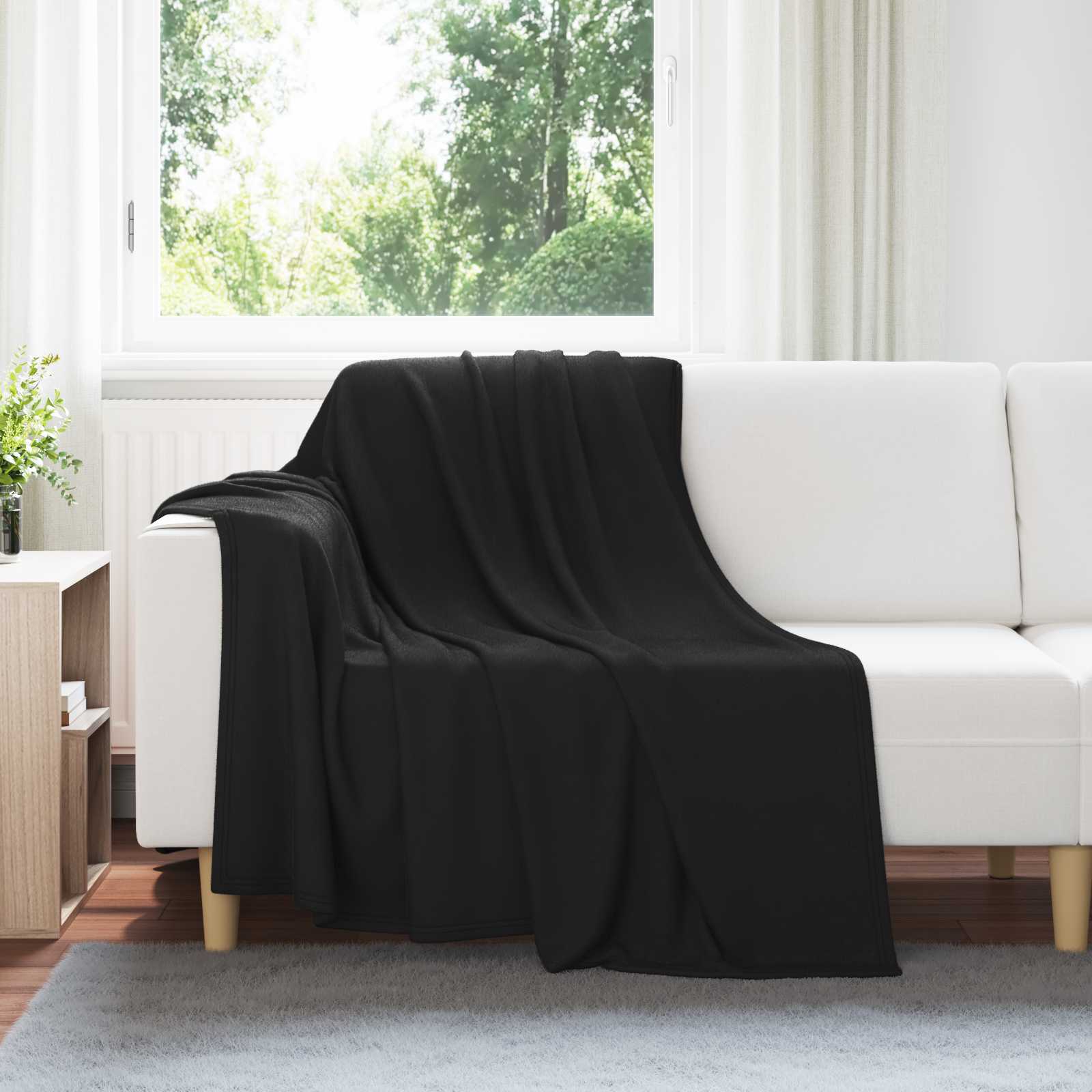 vidaXL Throw Blankets 6 pcs Black 200 x 150 cm 2.61 kg Fleece 1