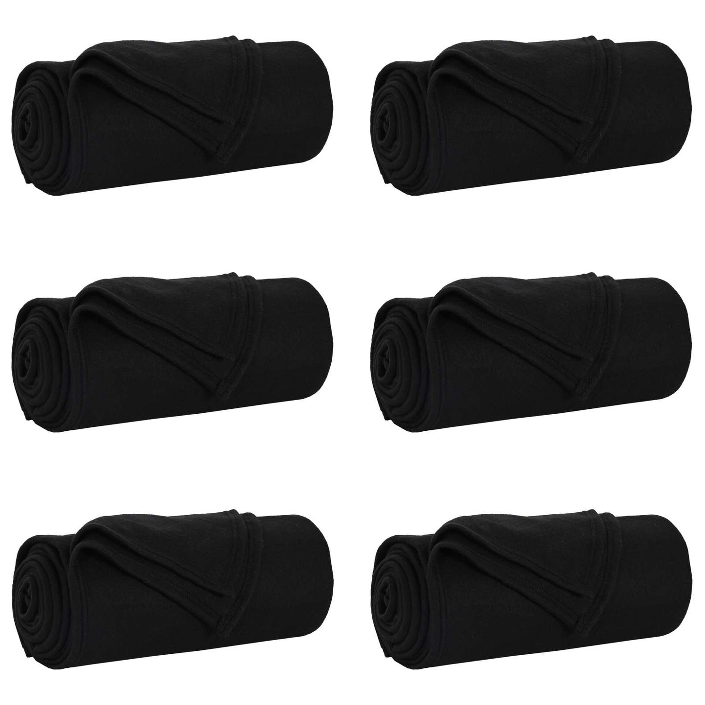 vidaXL Throw Blankets 6 pcs Black 200 x 150 cm 2.61 kg Fleece 2