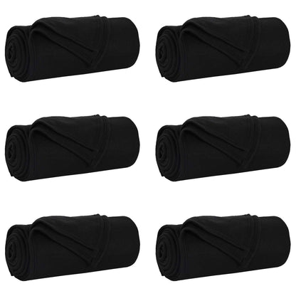 vidaXL Throw Blankets 6 pcs Black 200 x 150 cm 2.61 kg Fleece 2