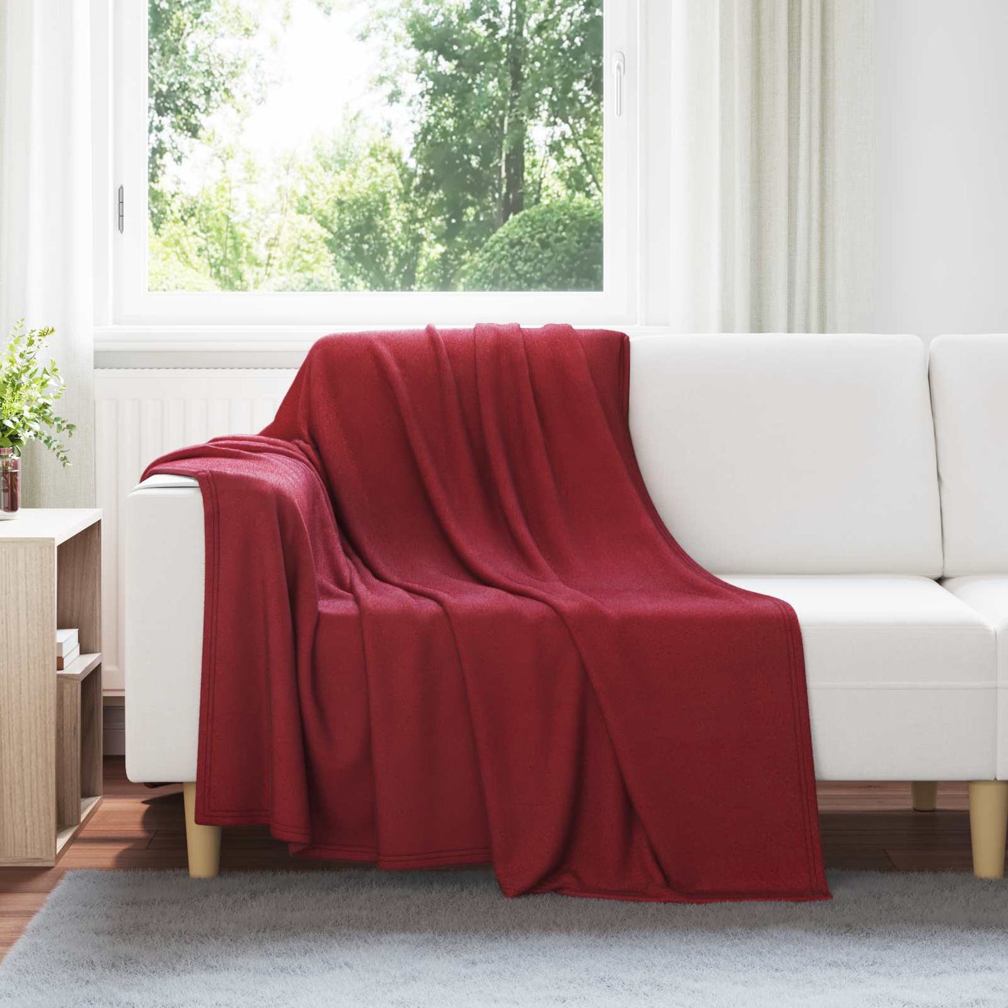 vidaXL Throw Blankets 6 pcs Bordeaux Red 200 x 150 cm 2.52 kg Fleece 1
