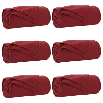 vidaXL Throw Blankets 6 pcs Bordeaux Red 200 x 150 cm 2.52 kg Fleece 2