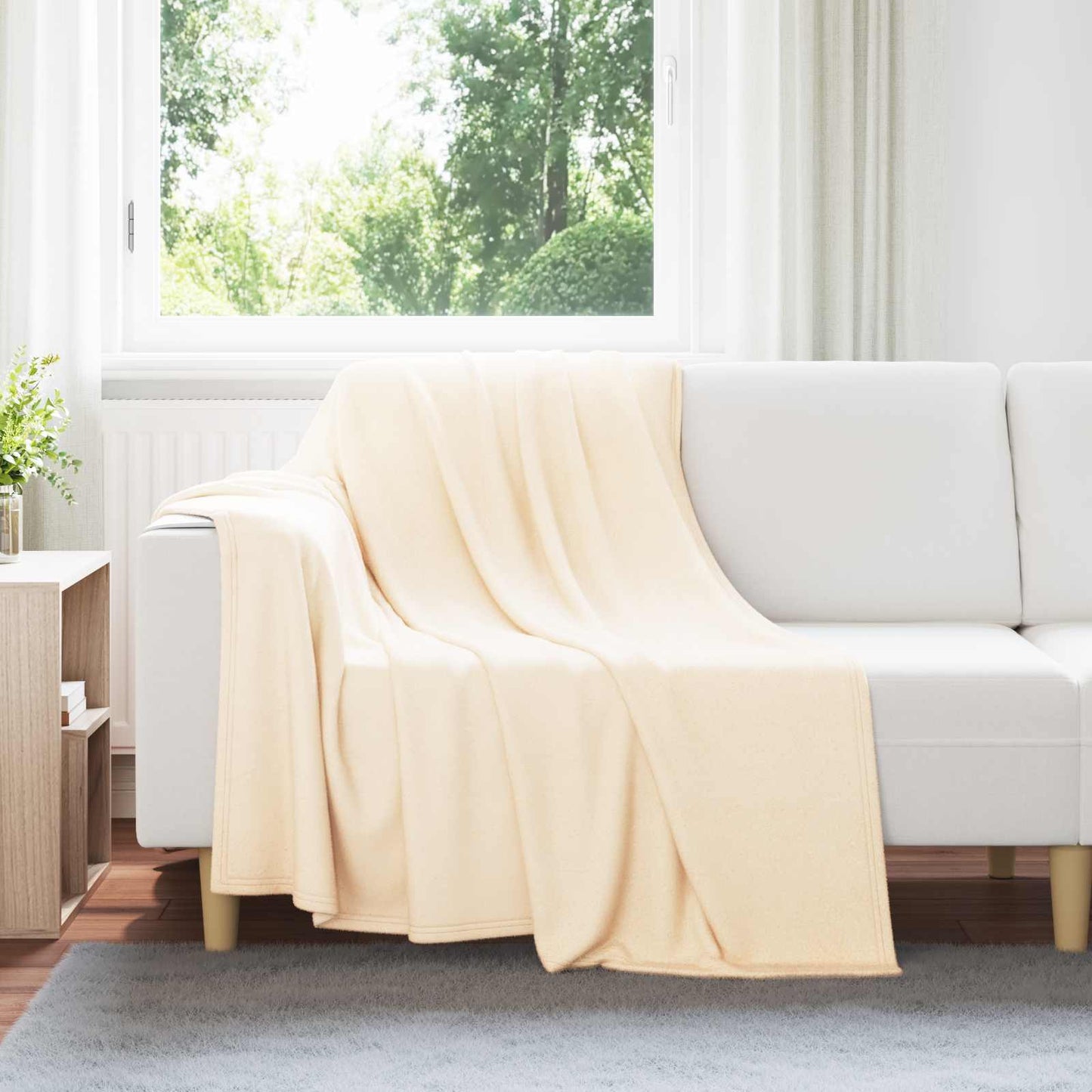 vidaXL Throw Blankets 6 pcs Cream 200 x 150 cm 2.61 kg Fleece 1