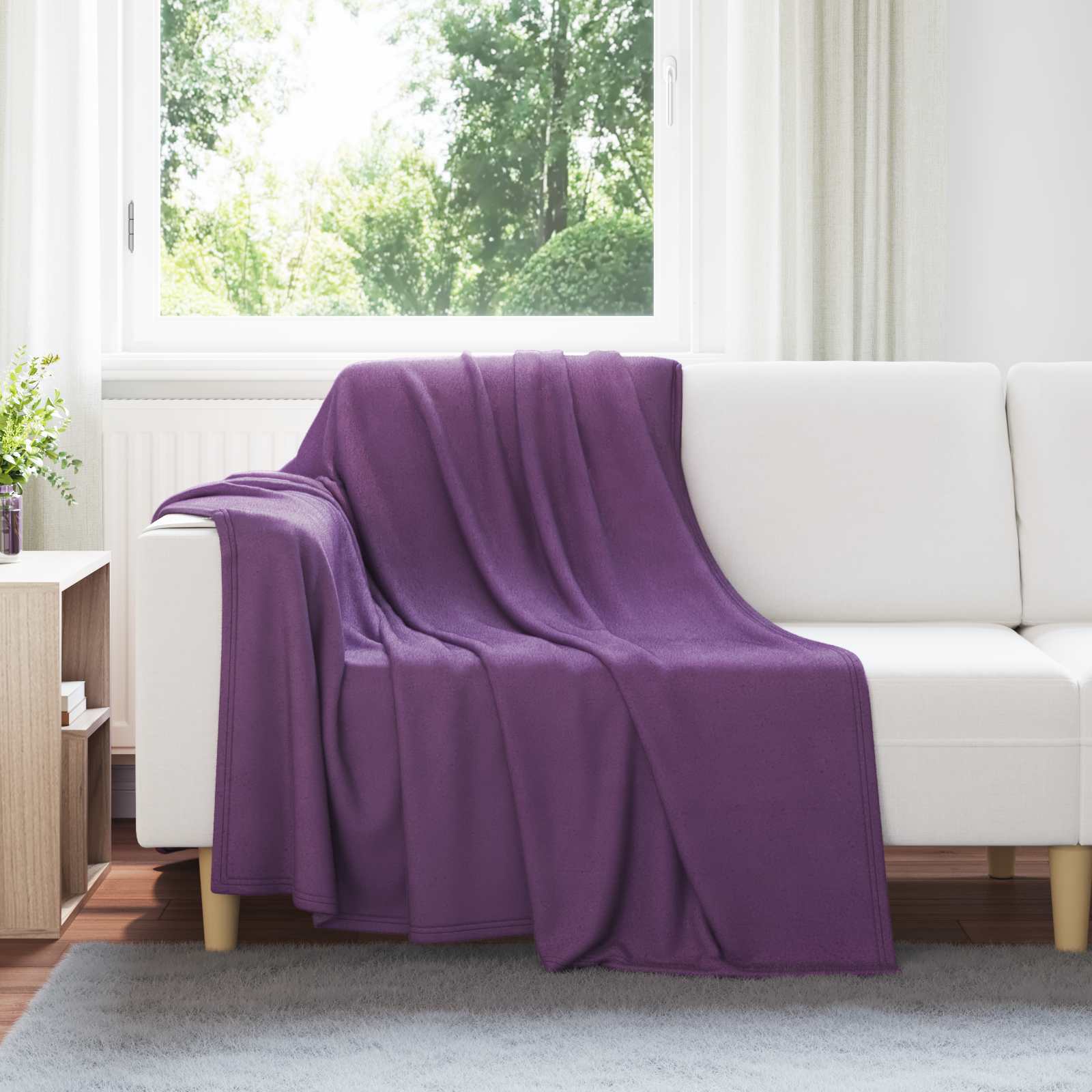 vidaXL Throw Blankets 6 pcs Purple 200 x 150 cm 2.61 kg Fleece 1