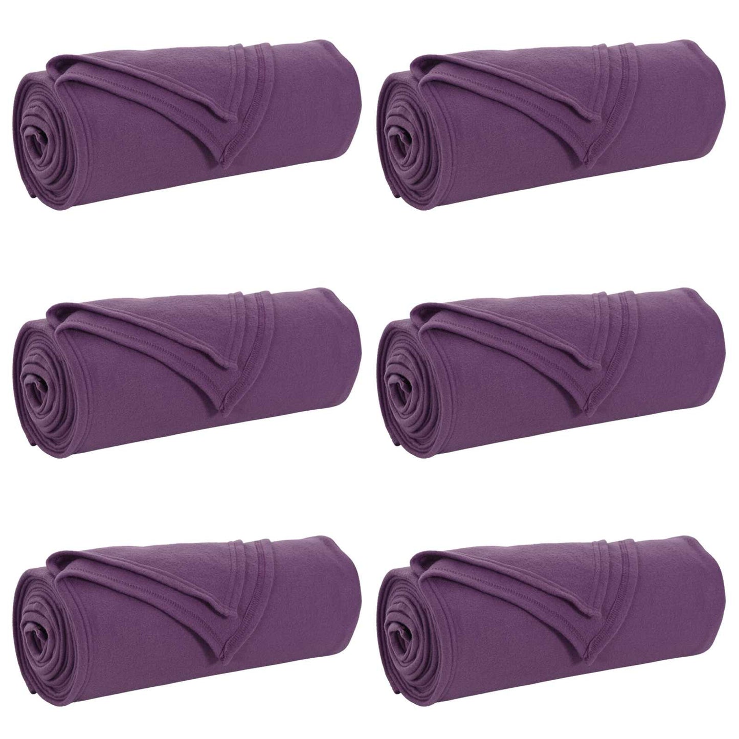vidaXL Throw Blankets 6 pcs Purple 200 x 150 cm 2.61 kg Fleece 2