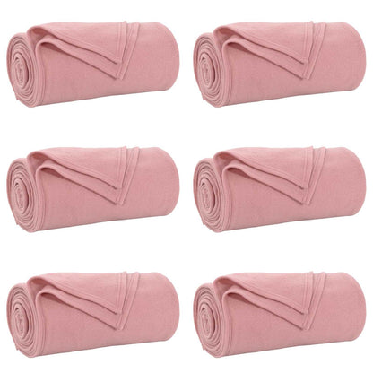 vidaXL Throw Blankets 6 pcs Pink 200 x 150 cm 2.52 kg Fleece 2