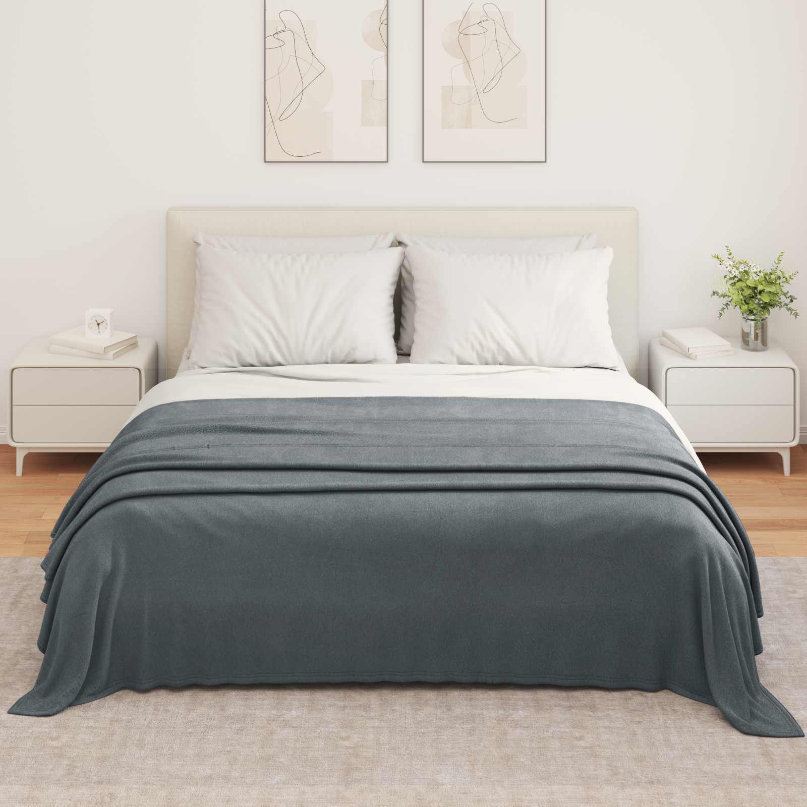 vidaXL Throw Blanket Dark Grey 350 x 270 cm 1.3 kg Fleece 3