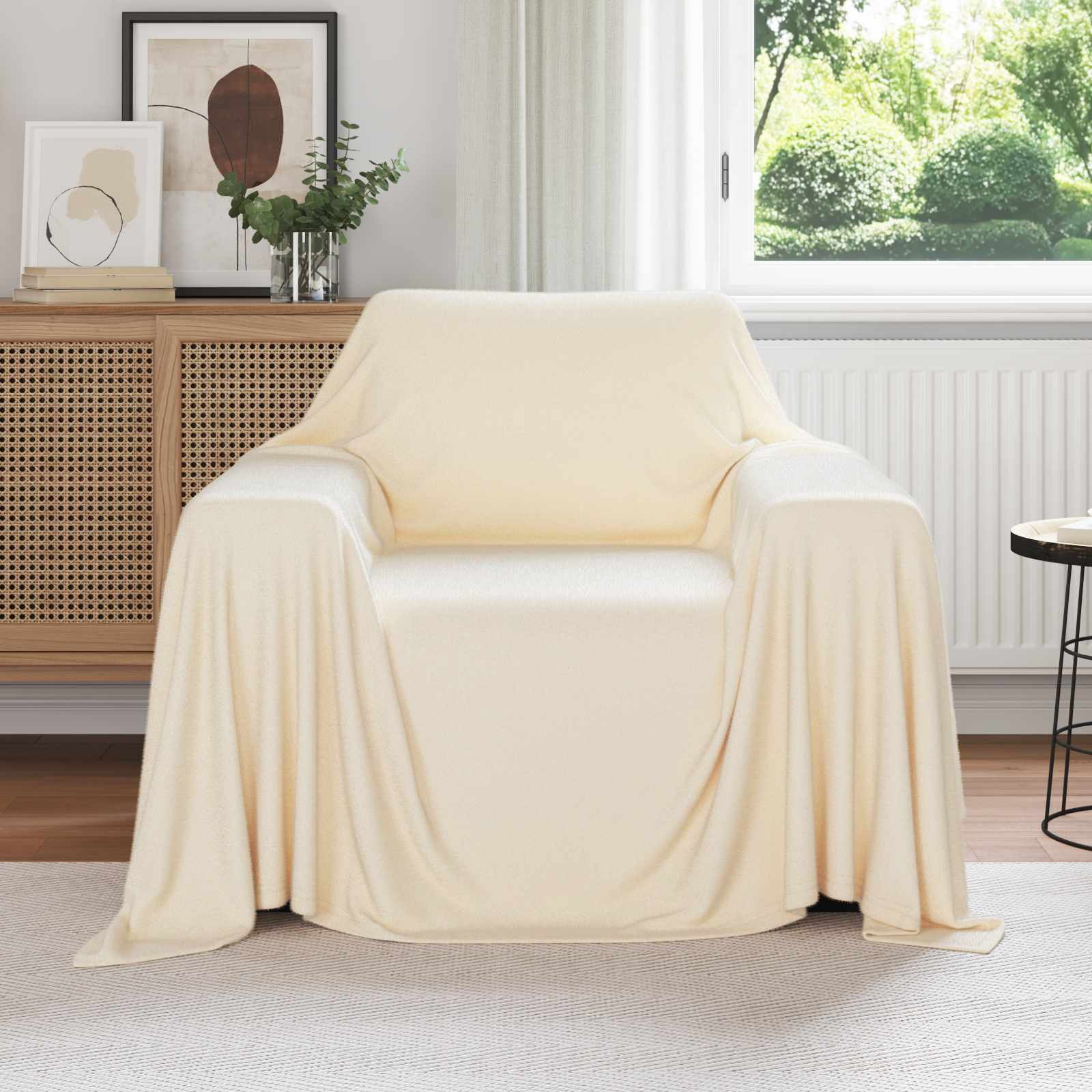 vidaXL Throw Blankets 6 pcs Cream 210 x 140 cm 2.48 kg Fleece 1