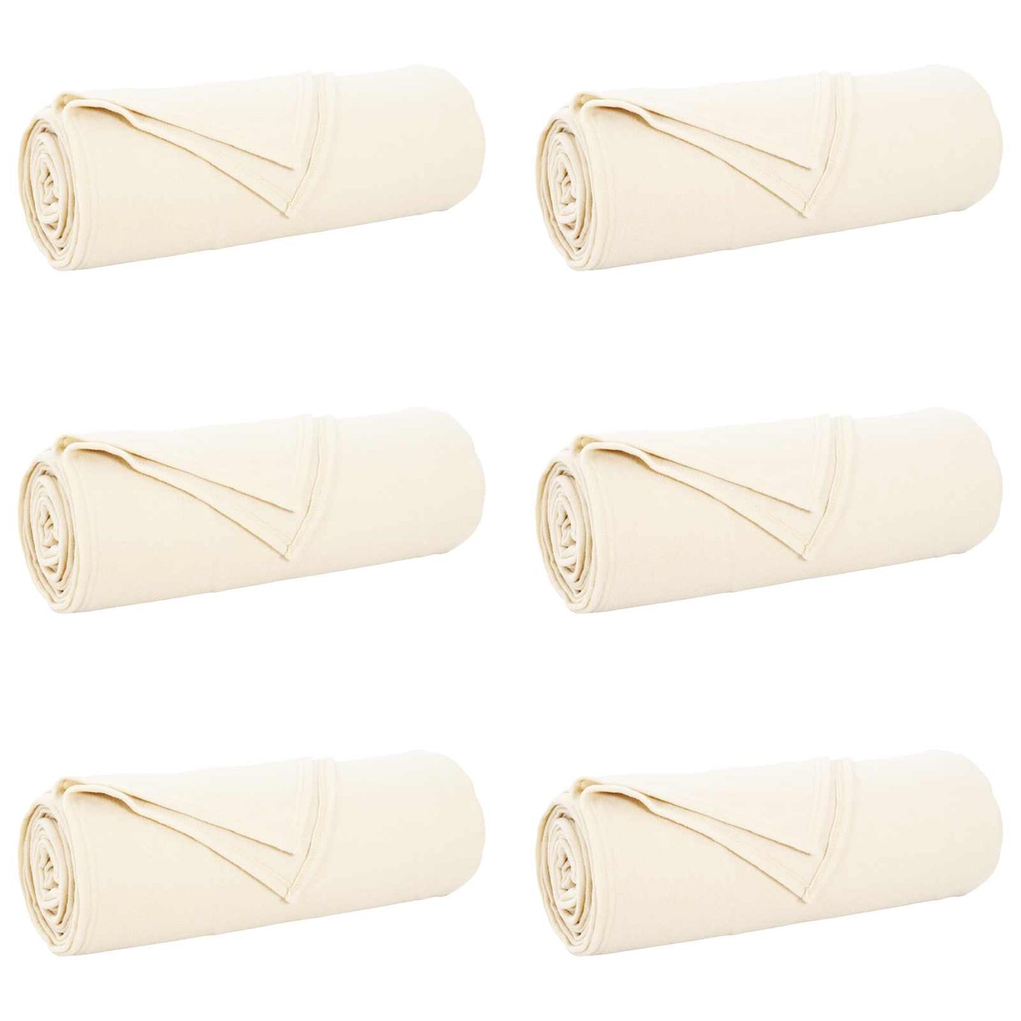 vidaXL Throw Blankets 6 pcs Cream 210 x 140 cm 2.48 kg Fleece 2
