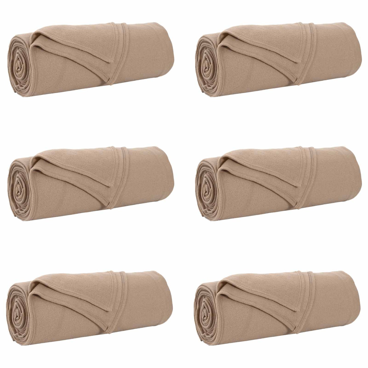 vidaXL Throw Blankets 6 pcs Camel 210 x 140 cm 2.48 kg Fleece 2