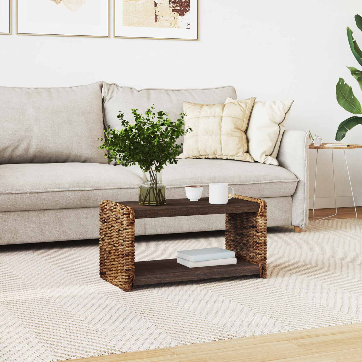 vidaXL Coffee Table Natural 70 x 35 x 35 cm Solid Mahogany Wood 3
