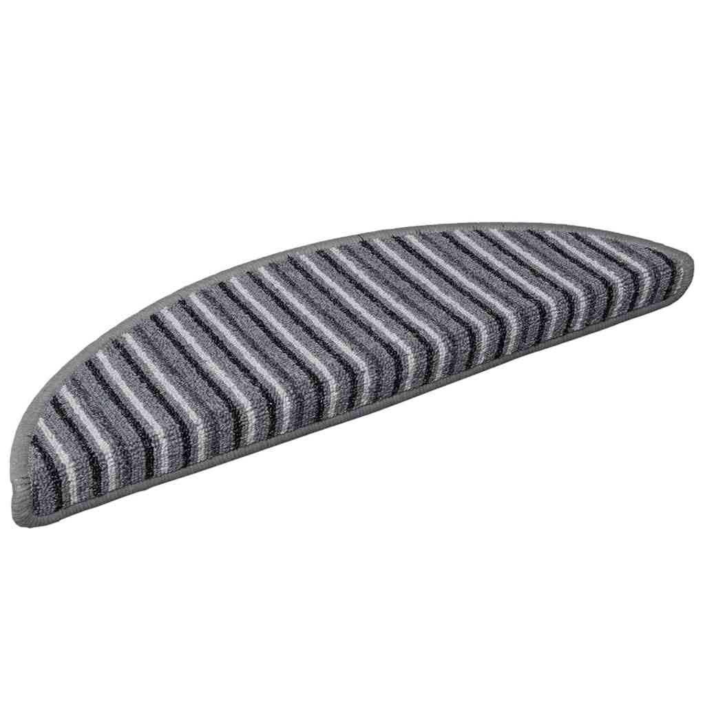 vidaXL Self-adhesive Stair Mats 15 pcs 56 x 17 x 3 cm Non-Slip Grey 2