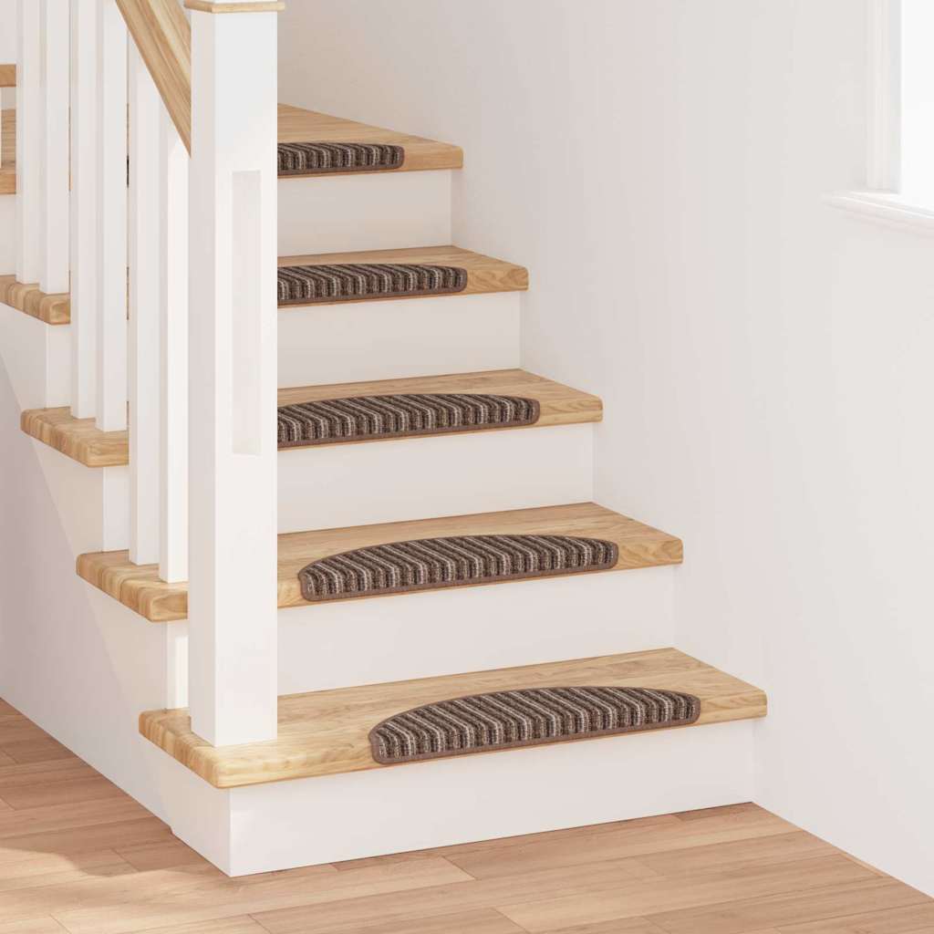 vidaXL Self-adhesive Stair Mats 15 pcs 56 x 17 x 3 cm Non-Slip Brown 1