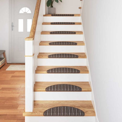 vidaXL Self-adhesive Stair Mats 15 pcs 56 x 17 x 3 cm Non-Slip Brown 4