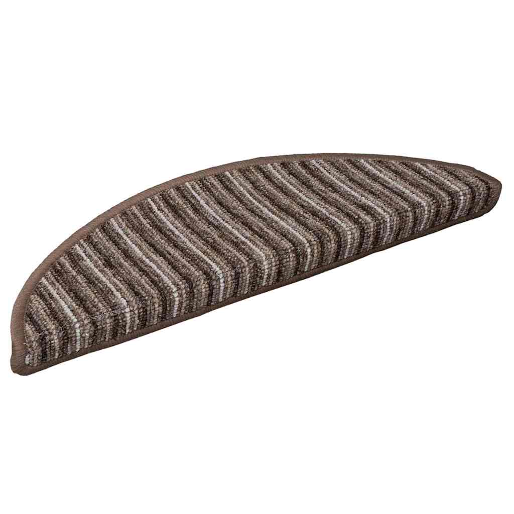 vidaXL Self-adhesive Stair Mats 15 pcs 56 x 17 x 3 cm Non-Slip Brown 2
