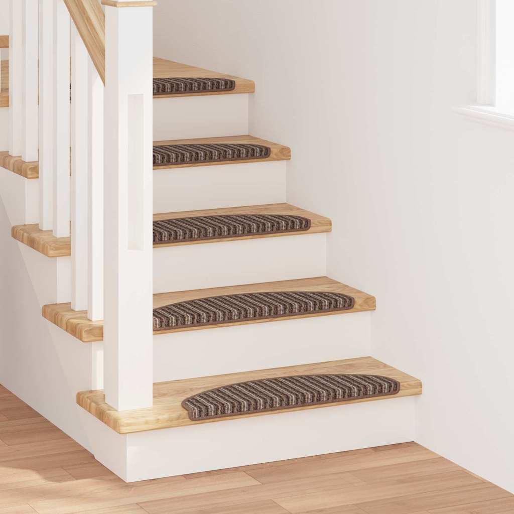 vidaXL Self-adhesive Stair Mats 15 pcs 65 x 21 x 4 cm Non-Slip Brown 1