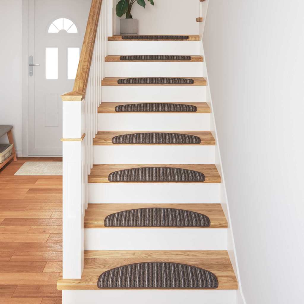 vidaXL Self-adhesive Stair Mats 15 pcs 65 x 21 x 4 cm Non-Slip Brown 4