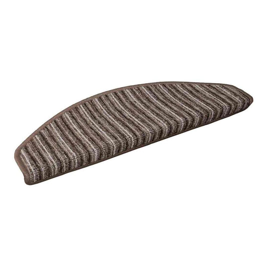 Self-adhesive Stair Mats 15 pcs 65 x 21 x 4 cm Non-Slip Width 65 cm Brown