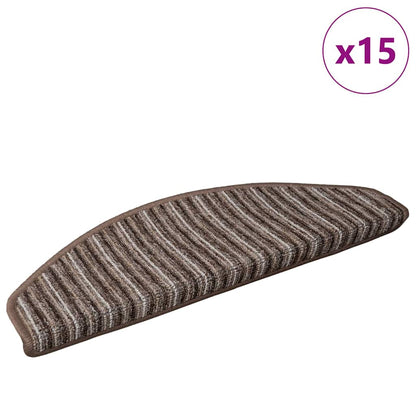 vidaXL Self-adhesive Stair Mats 15 pcs 65 x 21 x 4 cm Non-Slip Brown 3