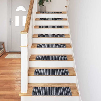vidaXL Self-adhesive Stair Mats 15 pcs 65 x 21 x 4 cm Non-Slip Grey 4