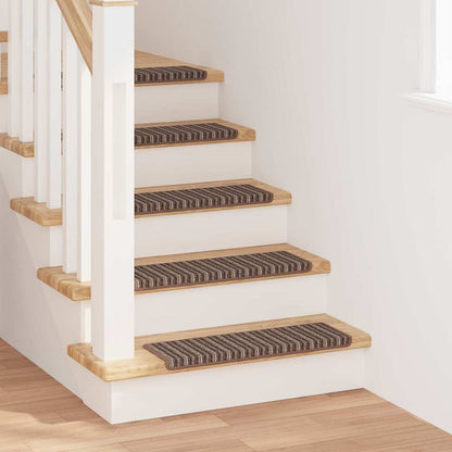 vidaXL Self-adhesive Stair Mats 15 pcs 65 x 21 x 4 cm Non-Slip Brown 1