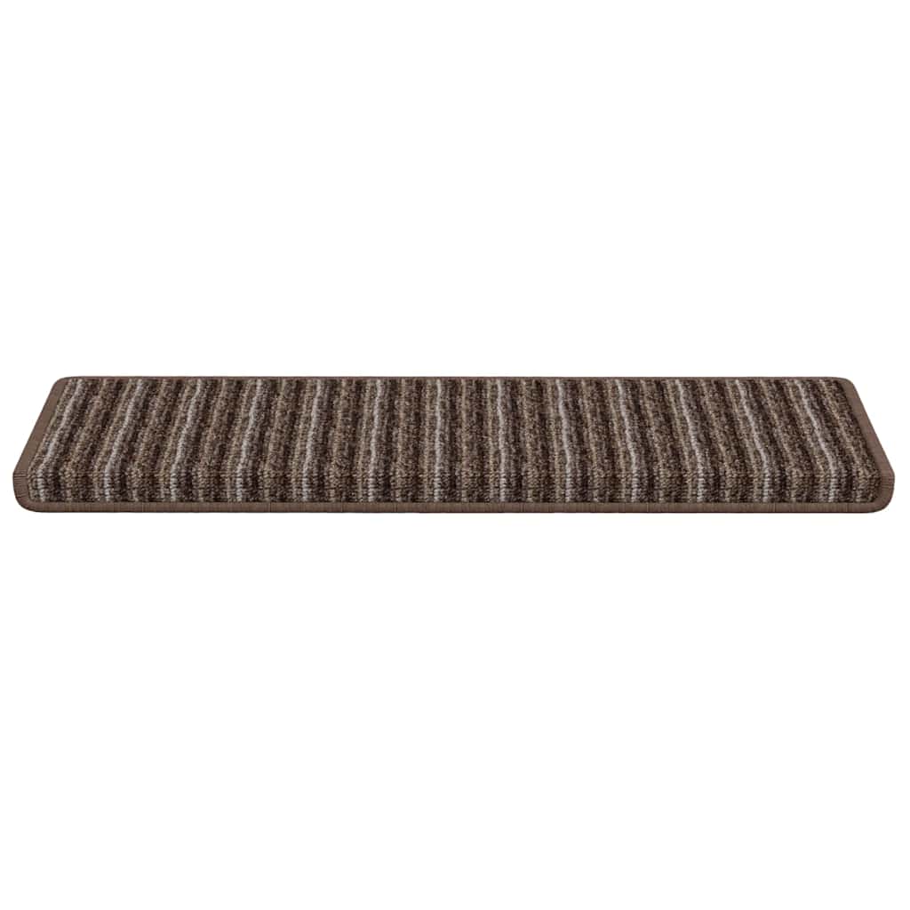 vidaXL Self-adhesive Stair Mats 15 pcs 65 x 21 x 4 cm Non-Slip Brown 5