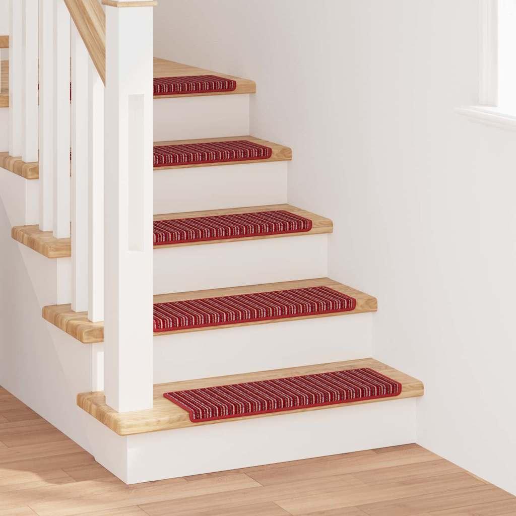 vidaXL Self-adhesive Stair Mats 15 pcs 65 x 21 x 4 cm Non-Slip Red 1