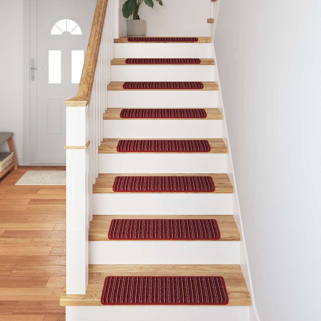 vidaXL Self-adhesive Stair Mats 15 pcs 65 x 21 x 4 cm Non-Slip Red 4