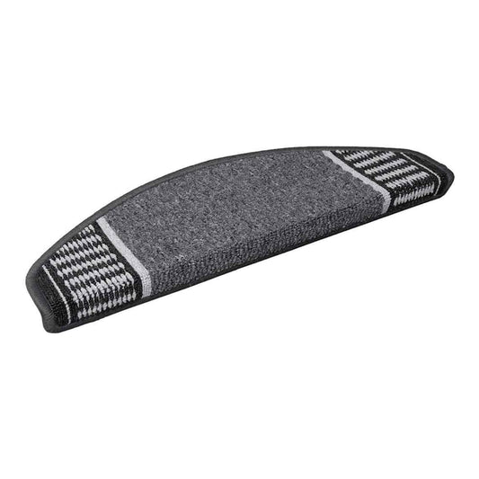 Self-adhesive Stair Mats 15 pcs 65 x 21 x 4 cm Non-Slip Anthracite Half-round