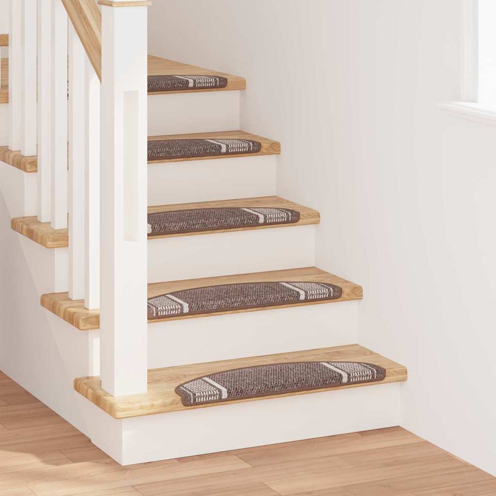 vidaXL Self-adhesive Stair Mats 15 pcs 65 x 21 x 4 cm Non-Slip Brown 1