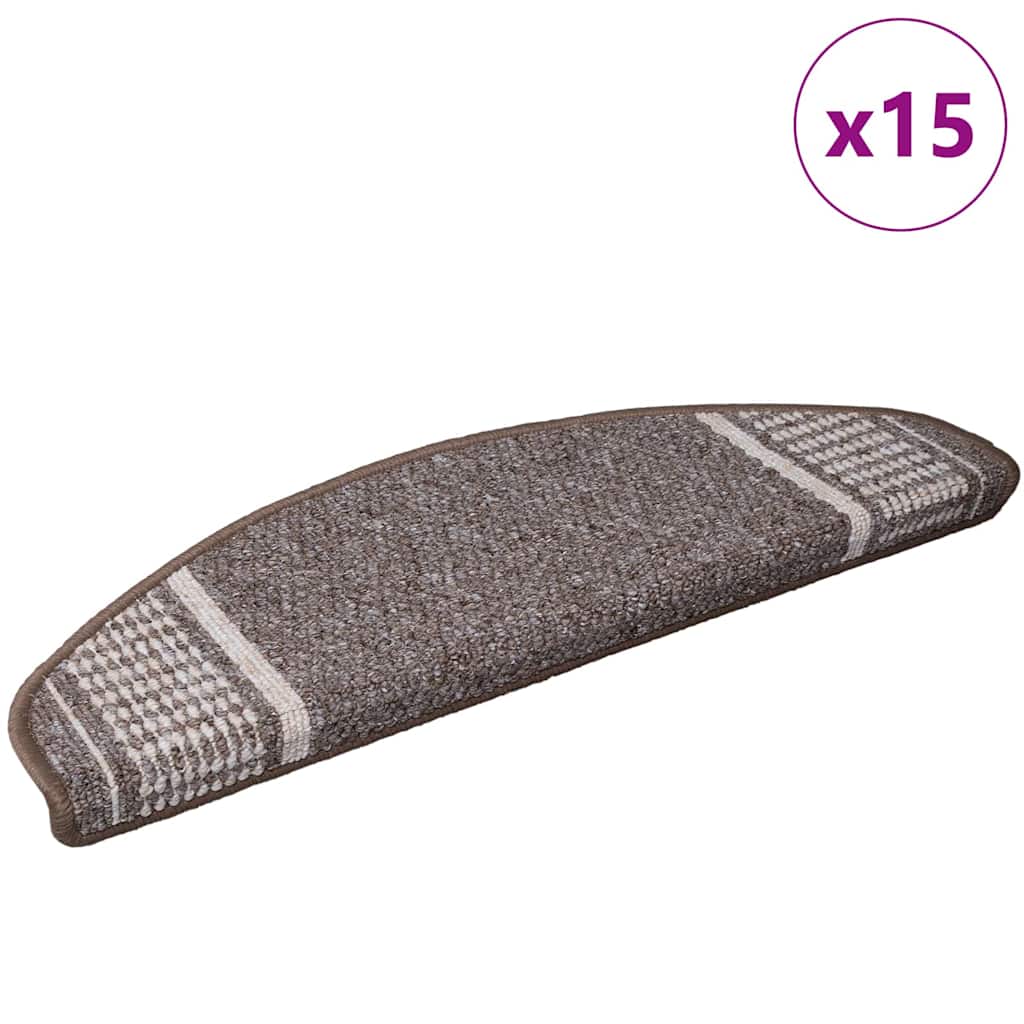vidaXL Self-adhesive Stair Mats 15 pcs 65 x 21 x 4 cm Non-Slip Brown 3