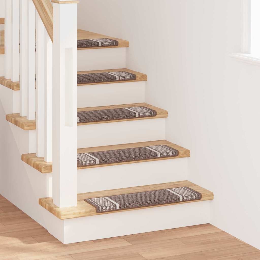 vidaXL Self-adhesive Stair Mats 15 pcs 65 x 21 x 4 cm Non-Slip Brown 1