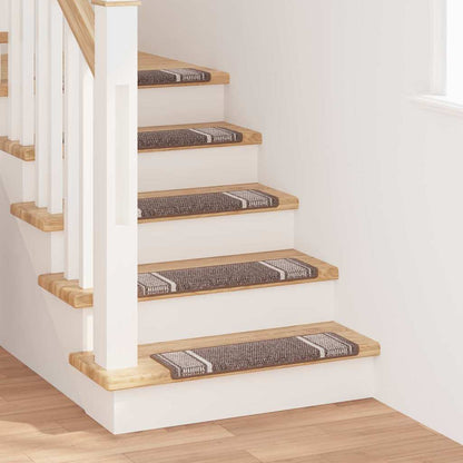 vidaXL Self-adhesive Stair Mats 15 pcs 65 x 21 x 4 cm Non-Slip Brown 1