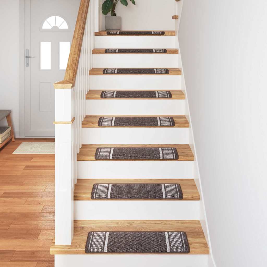 vidaXL Self-adhesive Stair Mats 15 pcs 65 x 21 x 4 cm Non-Slip Brown 4