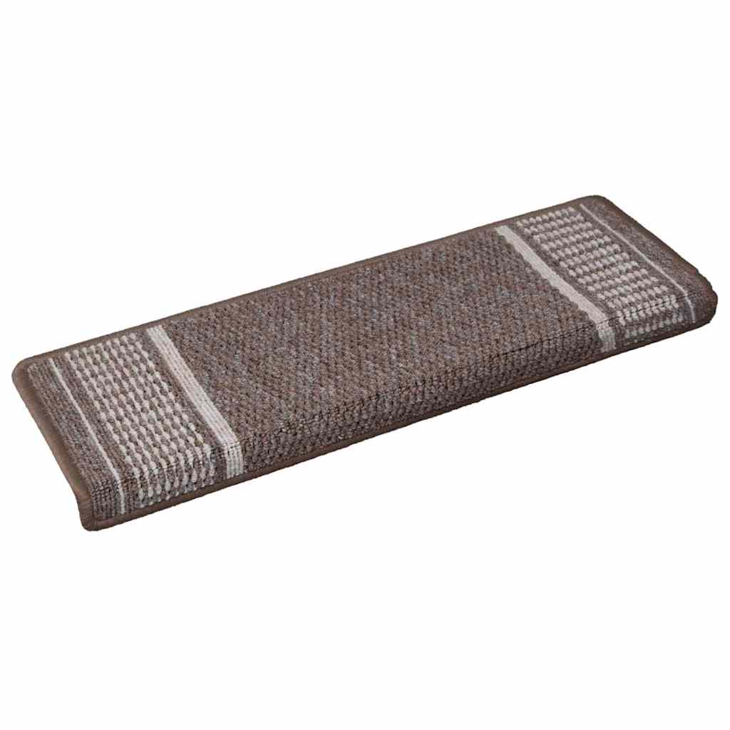 vidaXL Self-adhesive Stair Mats 15 pcs 65 x 21 x 4 cm Non-Slip Brown 2