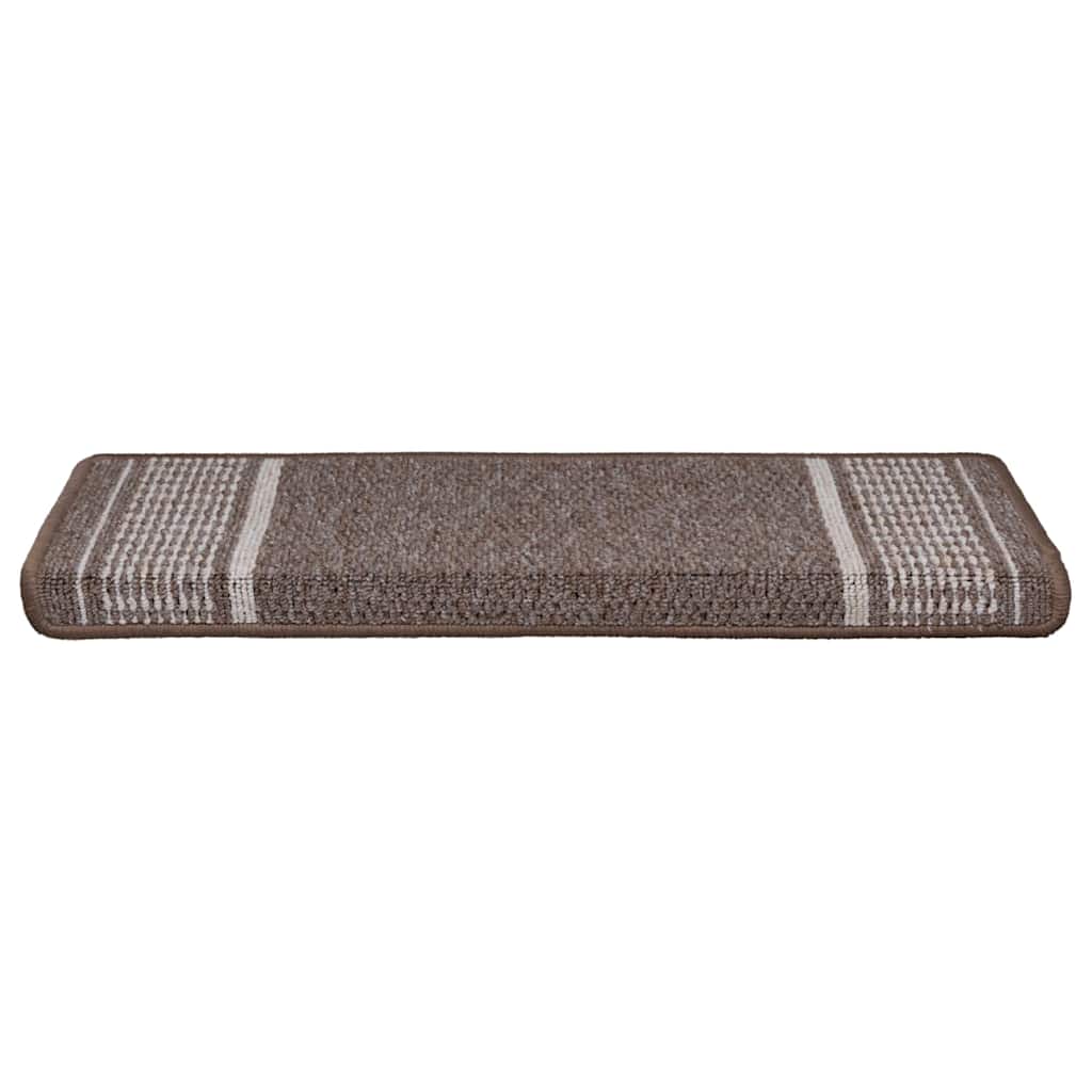 vidaXL Self-adhesive Stair Mats 15 pcs 65 x 21 x 4 cm Non-Slip Brown 5