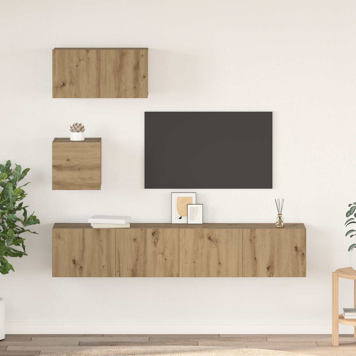 4 Piece TV Cabinet Set Engineered Wood Width 60/80 cm Artisan oak