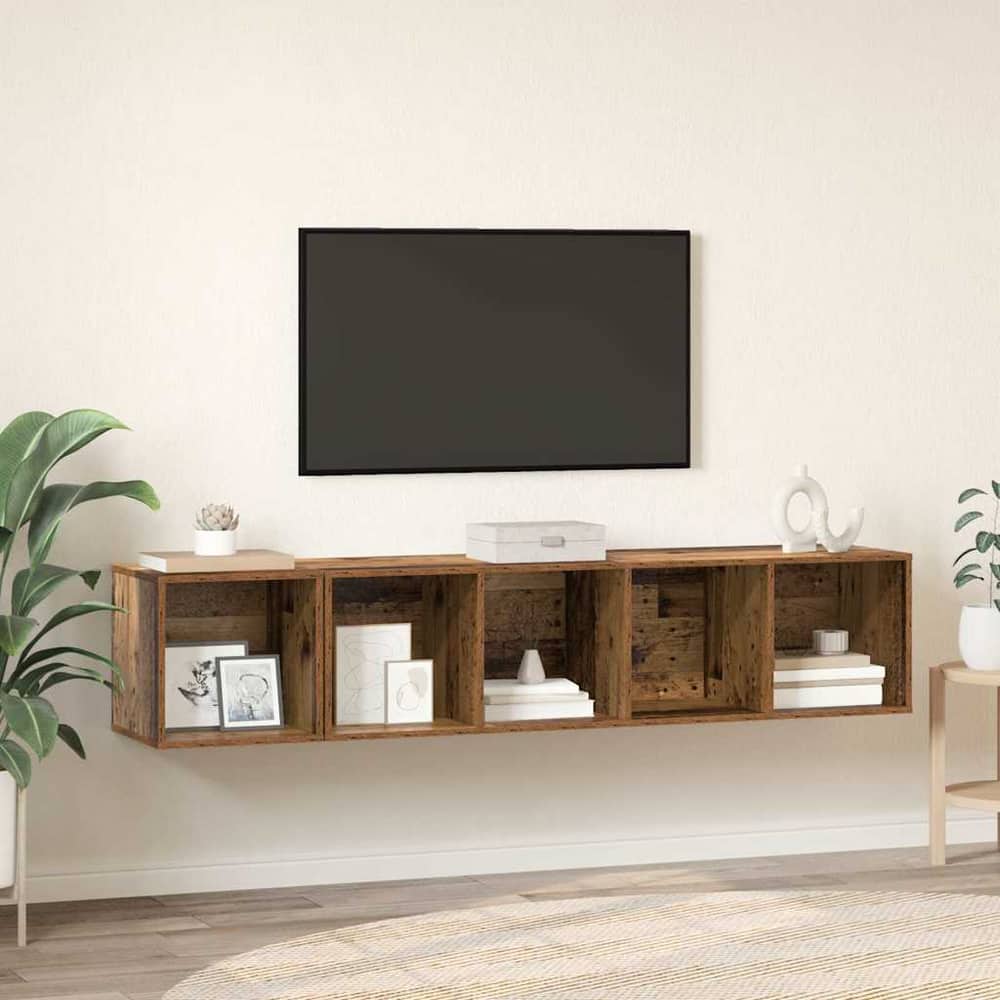2 Piece TV Cabinet Set Engineered Wood Old wood