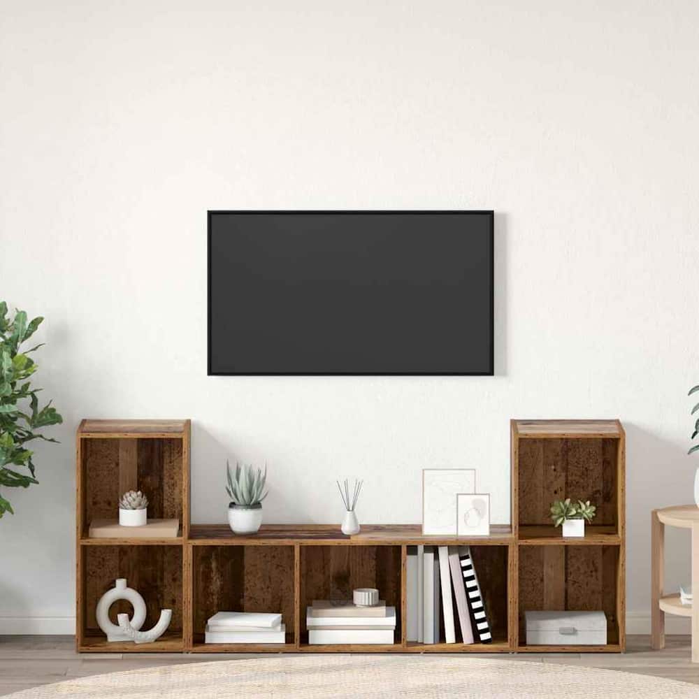 3 Piece TV Cabinet Set Engineered Wood Old wood
