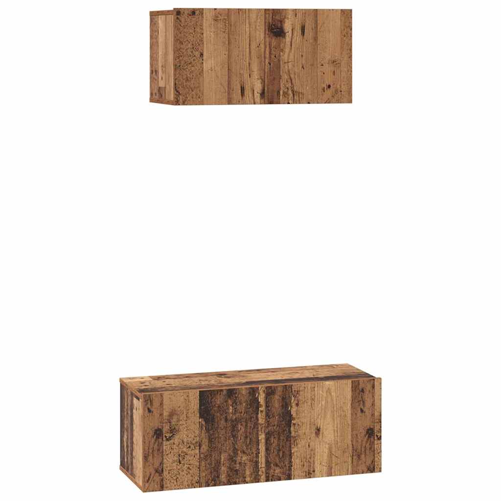 vidaXL TV Cabinet Set 2 pcs Old Wood Engineered Wood 2