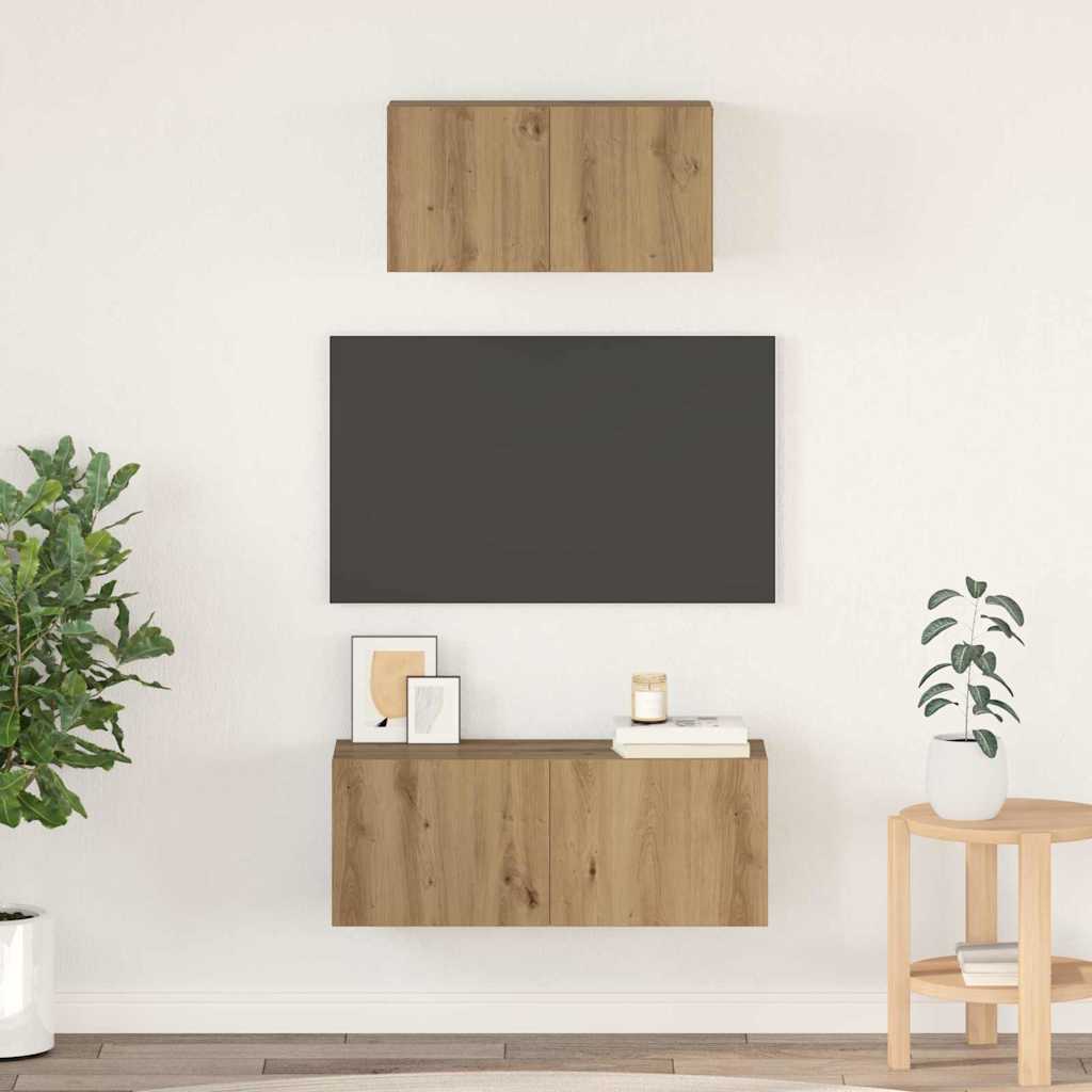 vidaXL 2 Piece TV Cabinet Set Engineered Wood Width 60/80 cm